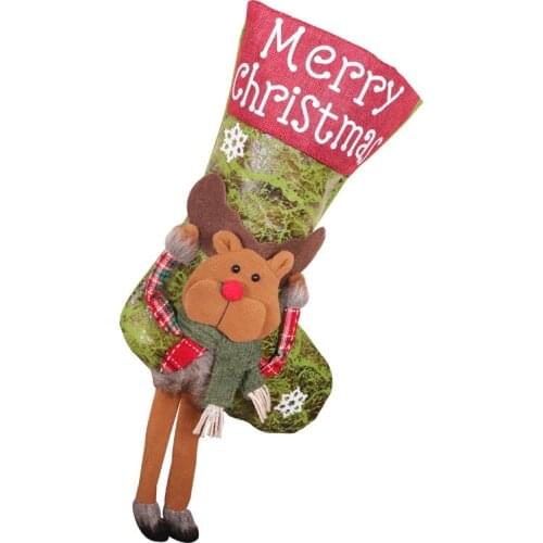 New Year Christmas Stocking Sack Xmas Gift Candy Bag Noel Christmas Decorations for Home Navidad Sock Christmas Tree Decor