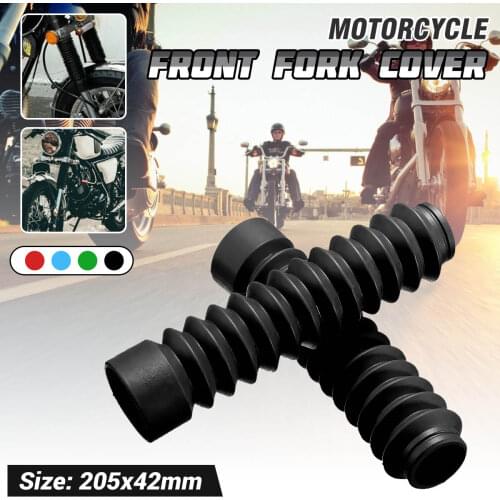 Pair Motorcycle Front Fork Cover Protector Rubber Gaiters Boot Gaitor Red Black Green Blue Universal