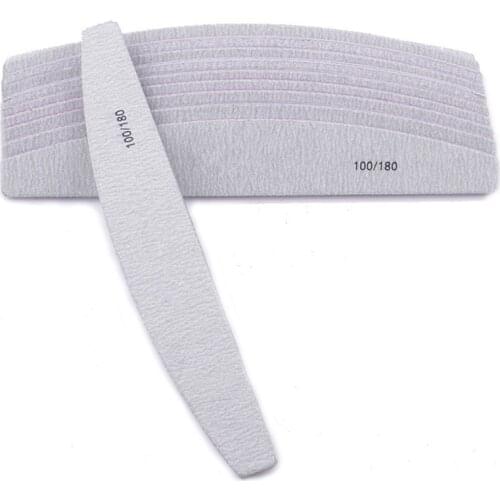 Nail File 100/180 Half Moon Sandpaper Nail Sanding Blocks Grinding Polishing Manicure Care Tool Professional Nail Files