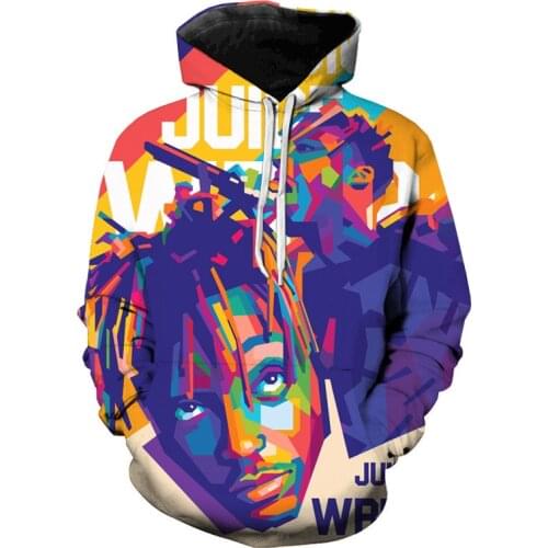 Popurlar Rap Start Juice Wrld 3D Printed Hoodies Mens Fashion Rapper Hoodies Oversized Streewear