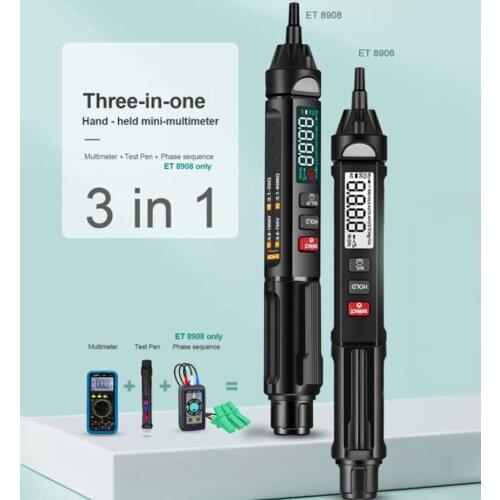 Portable Digital Multimeter Auto Sensor Pen Tester Auto Shutdown Non-Contact AC/DC Voltage Meter Resistance Capacitance Tester