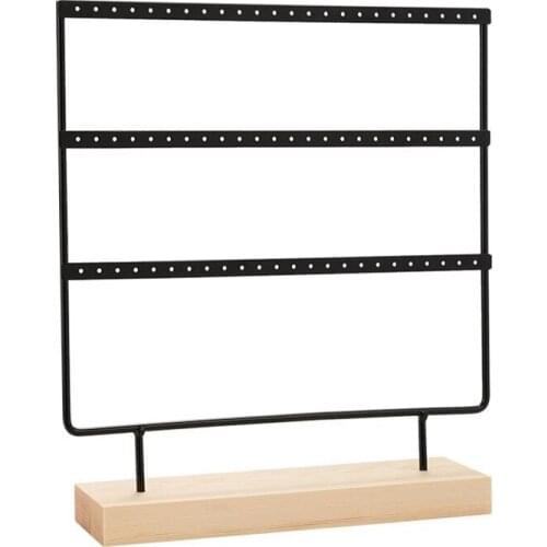 Earring Stand Display Rack 3-Tier Ear Stud Holder 72 Holes with Base