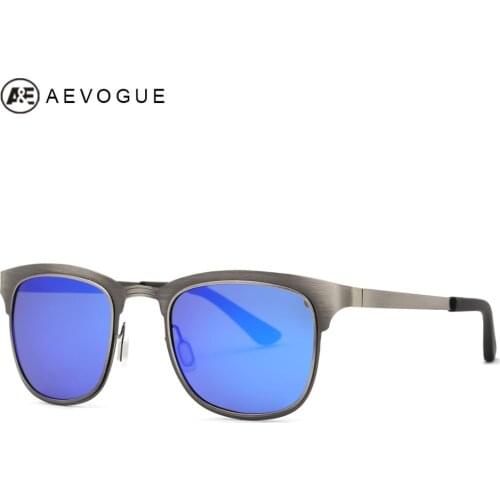 AEVOGUE Polarized Sunglasses Men Stainless Steel Frame Summer Style Luxury Brand Design Mirror Eyewear UV400 AE0439
