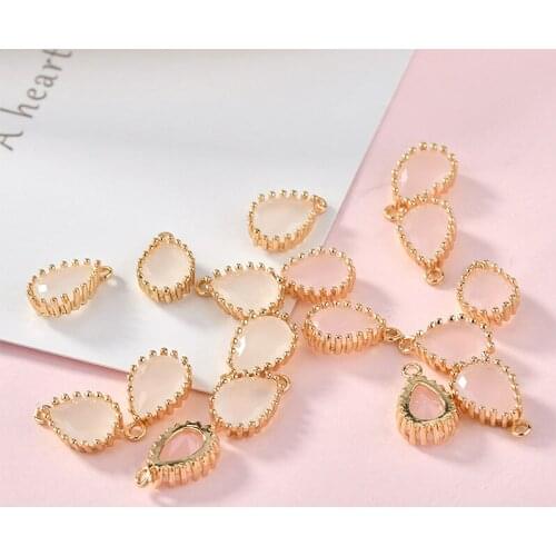 Diy jewelry earrings/necklace pendants accessory copper/zircon materials handmade geometric shape fashion Charms accessory