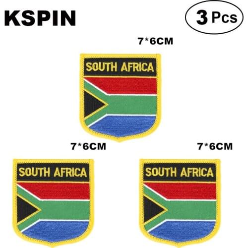 South Africa Shiled Shape flag patches national flag patches for Cothing DIY Decoration