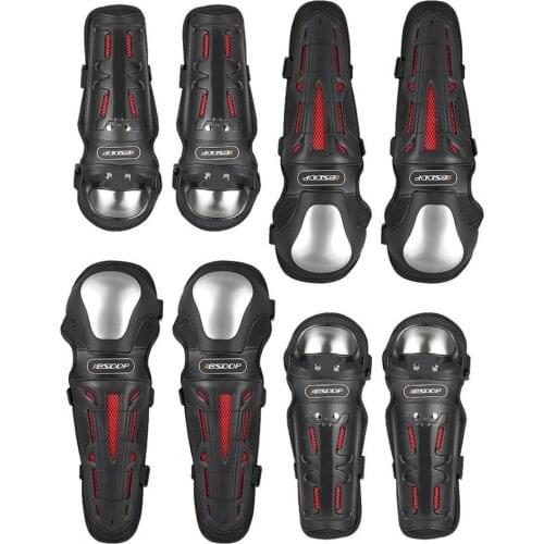 4Pcs/Set Windproof High-strength Alloy Protective Gear Elbow Knee Pads Riding Guards for Motorcycle