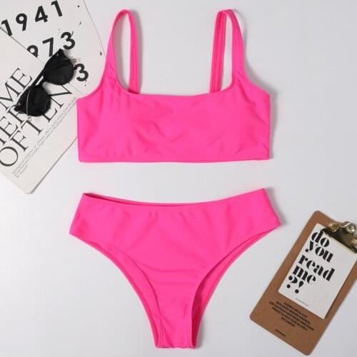 Sexy Swimsuit Womens Swimwear 2021 High Waist Bikini Black High Leg Bikinis Set Swimming Wear for Bathing Suit Woman Swimsuits