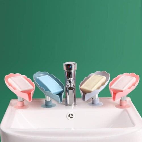 1Pcs Home Kitchen Creative Lotus Leaf Toilet Soap Racks Free Perforated Sucker Laundry Box Bathroom Holder Accessories Tools