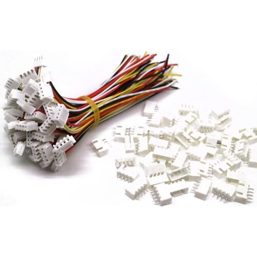 10 Sets Jst Xh 2.5-4 Pin Battery Connector Plug Female & Male With 100mm Wire