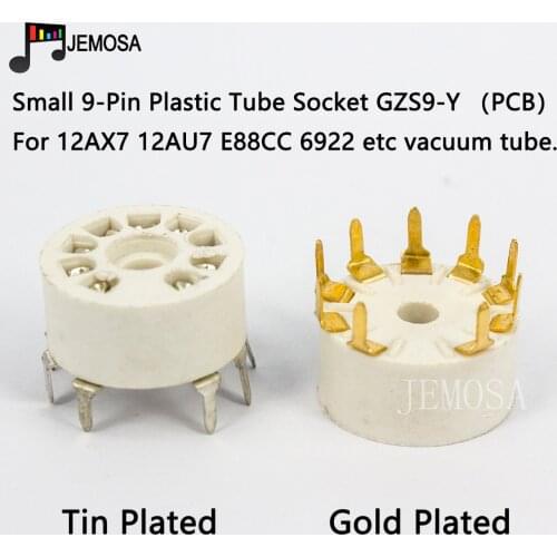 10PC Plastic 9pin PCB Mount Vacuum Tube Socket For 12AX7 12AT7 12AU7 ECC81 ECC82 ECC83 EL84 6922 Vintage Hifi Tube Amplifier