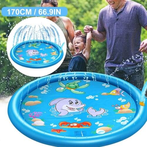 170 cm Inflatable Spray Water Cushion Summer Kids Play Water Mat Lawn Games Pad Sprinkler Play Toys Outdoor Tub Swiming Pool Toy