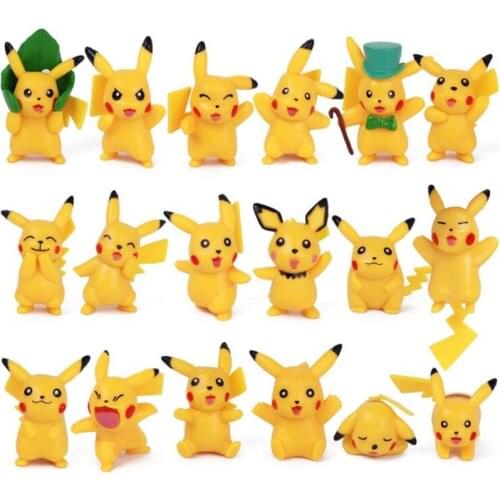 18pcs/lot 4cm Pikachu PVC Figure Home Car Cake Decoration Figurine Pikachu Model Toy Kids Collection Gift Toy