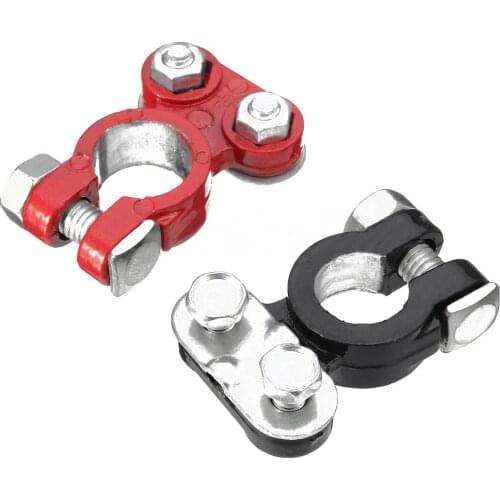 2pcs Moistureproof Car Battery Terminal Clamp Aluminum Magnesium Positive & Nagative Clips