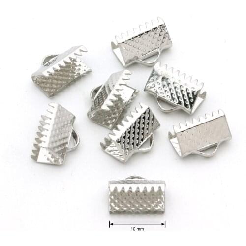 200pcs/bag Silver Color Length 6/10mm End Caps Charms Pendants Connectors Clasps DIY Handmade Jewelry Making Material