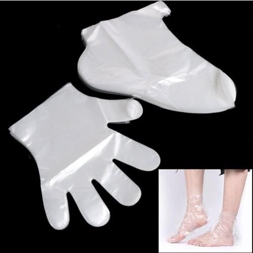 200PCS Paraffin Wax Bath Liners Plastic Hand And Foot Bags Spa Foot Hands Care Bags Plastic Socks Gloves