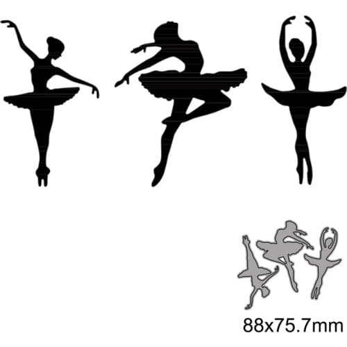 3pcs Graceful Ballerina Metal Cutting Dies for DIY Scrapbook Embossing Album Paper Card Craft Folder Decorative 2021New