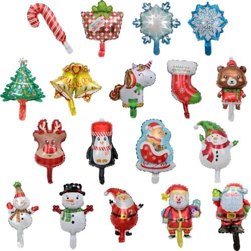 5/10pcs Mini Christmas Foil Balloon Christmas Tree Snowman Happy New Year Children Candy Gift Toy Globos Xmas Decorating Supplie