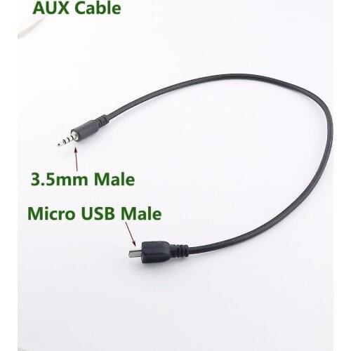 80pcs USB AUX Cable Micro USB Male to Stereo 3.5mm Male Car AUX Out Cable For Samsung Android Huawei