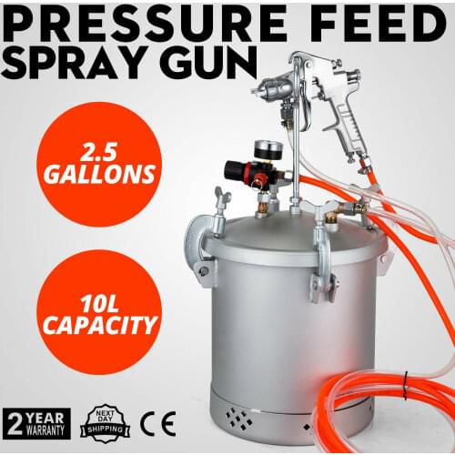 New 2-1/2 Gallon Pressure Feed Paint Tank Pot Spray Gun Sprayer System