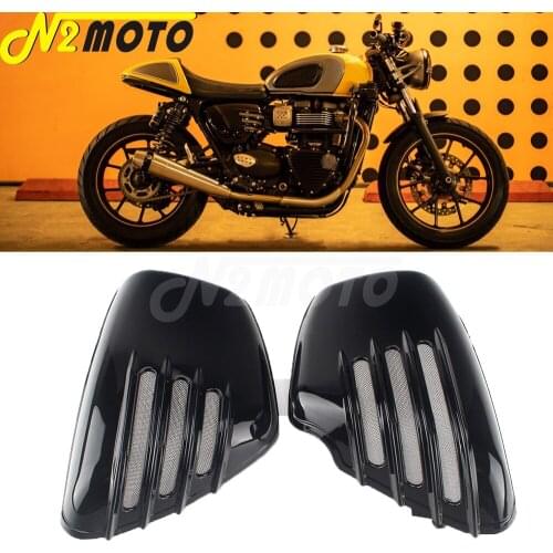 1 Pair ABS Plastic Motorcycle Black Side Battery Cover Protection Guard Accessories For Yamaha 700 750 1000 1100 Virago 1984-Up