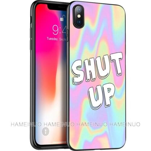 Black tpu case for iphone 5 5s SE 2020 6 6s 7 8 plus X 10 XR XS 11 pro MAX silicon cover case Who cares shut up stop