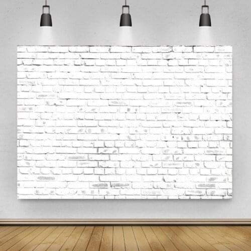 Pure White Simulation Brick Wall Portrait Photo Background Photographic Vinyl Backdrop Photocall Studio Booth Props