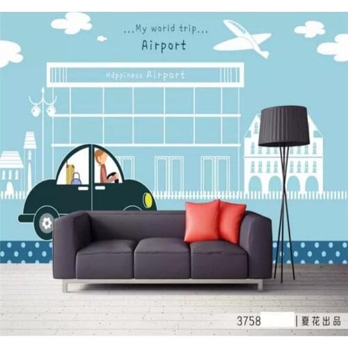 Impression city blue modern background wall professional production mural factory wholesale wallpaper mural custom photo wall