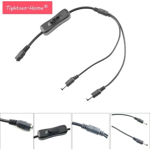 Connector DC Power Cable Jack 1 Female To 2 Male plug Splitter Adapter RGB Controller RGBW Cable Switcher For CCTV Camera LED