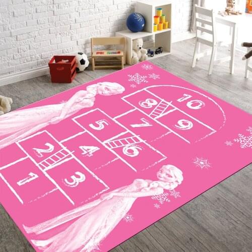 Elsa And Anna Hopscotch 10 Patterned Carpet ,Non Slip Floor Carpet,Teens Carpet,Kids Carpet,Turkish Rug