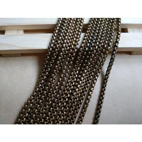 Box Shape link Chain Jewelry Findings Jewelry Accessories DIY Making metal chain 3.5*2.8mm smb1074