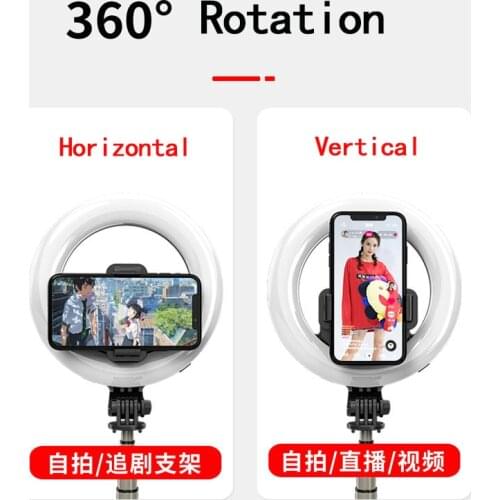 Multi-functional portable folding selfie stick ring light tripod remote control