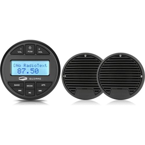 Marine Stereo Audio System Boat Bluetooth Radio FM AM Receiver MP3 Player+3 Inch Marine Waterproof Speaker For RV ATV Yacht Pool