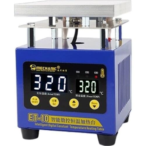 Heating Table MECHANIC ET-10 Intelligent Constant Temperature Double Digital Display For Repairing LED Lamp Of Mobile Phone PCB