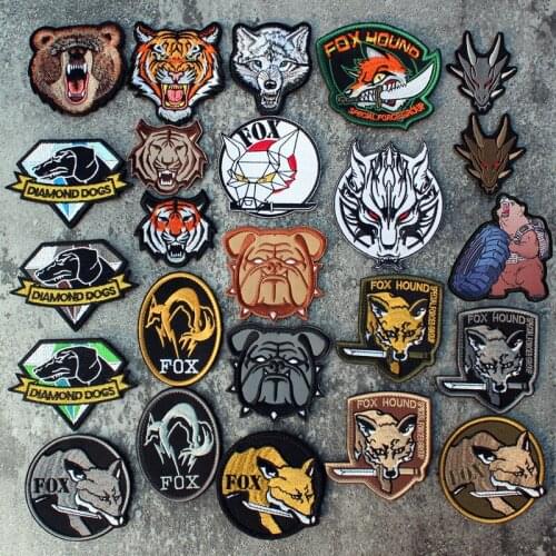 Animal Series Military Patch Tigher Bear Wolf Fox Bulldog Dog Monkey Rabbit Warrior Armed Guns Badge DIY Accessories Gift