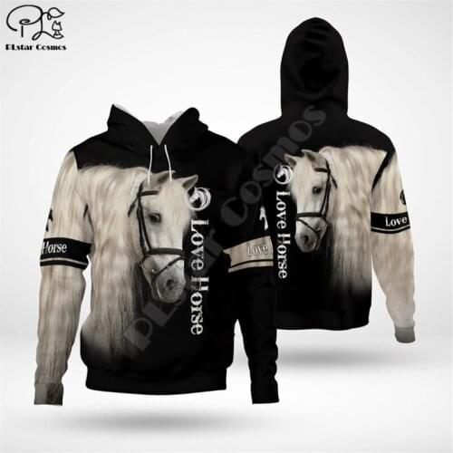 PLstar Cosmos Newest Beautiful Horse 3D Print Hoodies Casual Men/Women Zipper Hooded Funny Animal Unisex Brand Streetwear H4