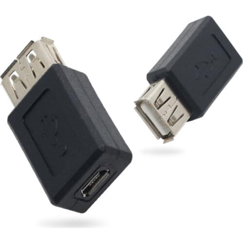 New Black USB 2.0 Type A Female to Micro USB B Female Adapter Plug Converter usb 2.0 to Micro usb connector wholesale