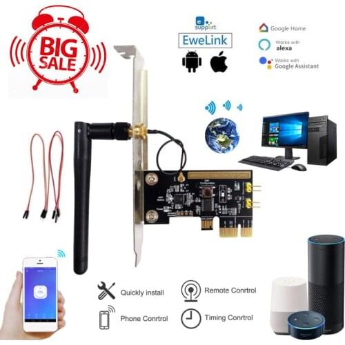 New WiFi Wireless Smart Switch Relay Module Mini PCI-e Desktop Switch Card Restart Switch Turn On/OFF PC Remote Control