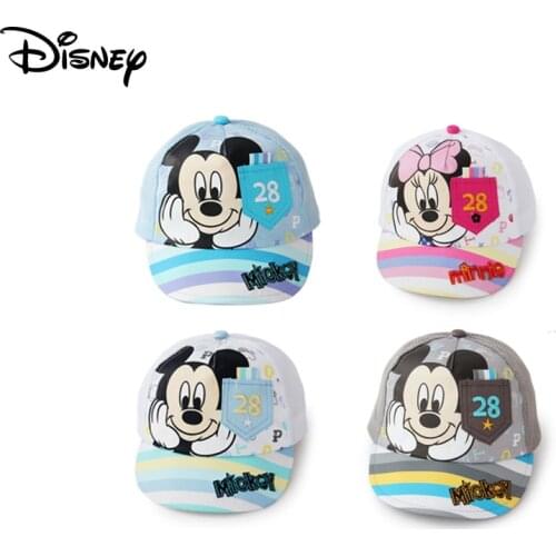 Genuine Disney Children Hat Girls Boys Baby Cap Girl Toddler Sun Hat Baby Mickey Minnie Mouse Cotton Beach Cartoon Fashion
