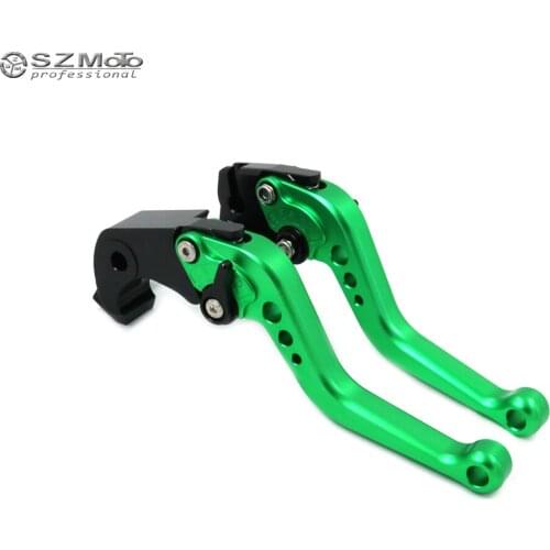 Adjustable Short Long Brake Clutch Levers For KAWASAKI ZX10R ZX 10R 2006-2015 2014 2013 Motorcycle Accessories Green With Logo