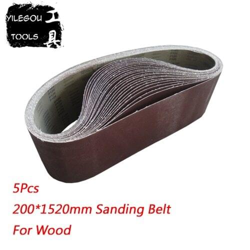 Sanding Belt 5Pcs Sanding Screen 200 * 1520mm Abrasive Belt For Wood (Grit 60 120 180)