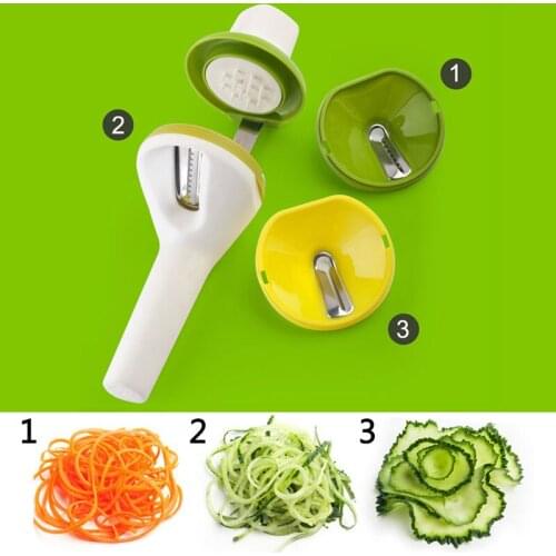 Spiralizer Vegetable Slicer 3 In 1 Multi-function Gradter Stainless Steel Spiral Slicer Food Vegetable Cutters Graters