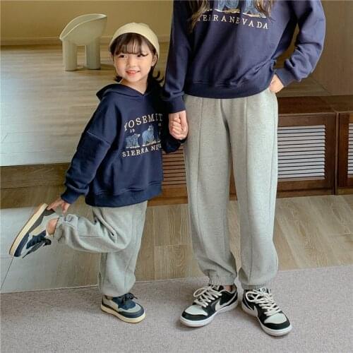Parent-child sports pants autumn and winter wear 2021 new mother-child casual pants Western style guard pants