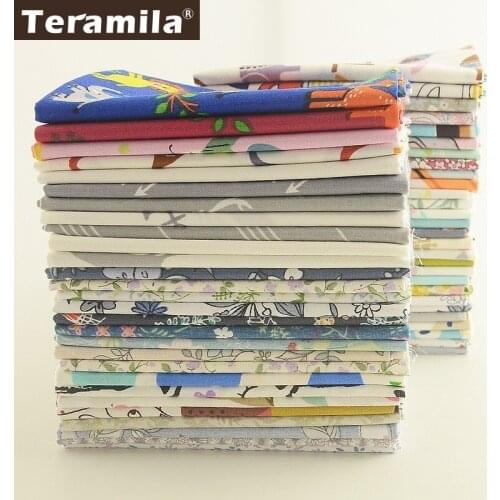 Teramila Telas Flowers Animal Cartoon Design Hand Dye 100% Cotton Fabric Algodon 32x32cm Tissu DIY Quilts Patchwork Cloth Tecido