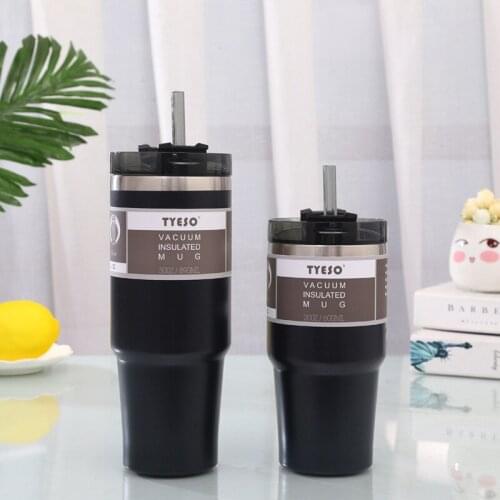 600/890ML Thermo Bottle Fashion High Capacity Stainless Steel Insulated Coffee Cups Straw Couple Portable Car Cup Milk Tea Mug