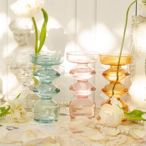 Flower Vase For Table Decoration Living Room Glass Vase Planter Tabletop Terrarium Glass Containers Handmade Tabletop Nordic Vas