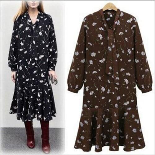 Fashion pregnant woman clothing spring autumn long sleeved v-neck maternity dresses large size printed dress maternity clothes