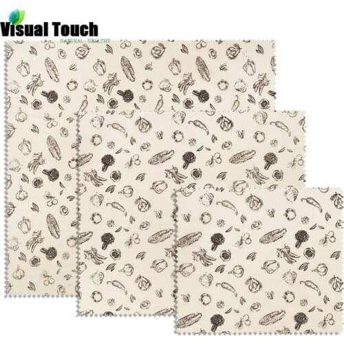 Visual Touch Non-Toxic Natural Cling Wrap Vegetables Wraps Beeswax Wrappers Food Wraps Bread Pack Cheese Fruit Wrap