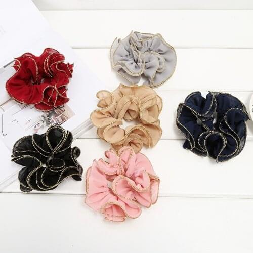 New arrival Fashion women lovely souuround Hair bands chiffon hair Scrunchies girls Hair Tie Accessories Ponytail Holder