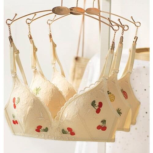 Wasteheart Sexy Women Fashion Black White Lace Padded Embroidery Bras Wireless Bras Bralette Cup A B Underwear Female Bras