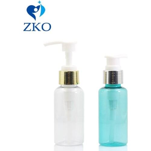 1pcs 80ml Shinny Golden Aluminum Shell Shampoo Lotion Gel Body Wash Plastic Refillable Dispenser Pump Bottle Free Shipping